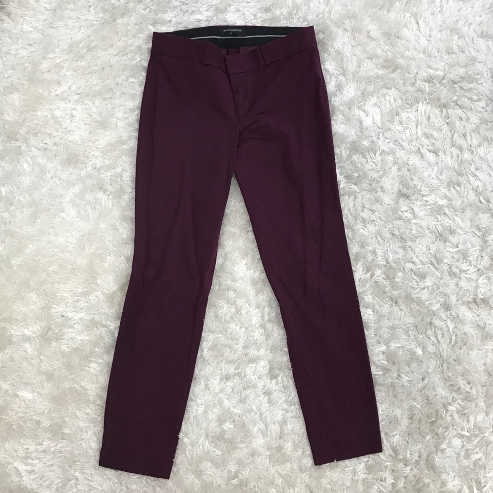 Banana Republic Plum Colored Tailored Ankle Pants